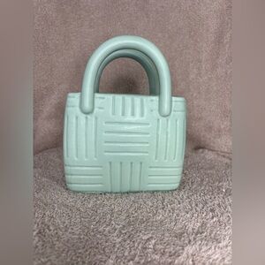 Mint Green Ceramic Purse Vase/Decor NWOT